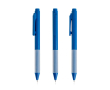 Eco-pen met siliconen grip en ribbels, zwart kleur marineblauw