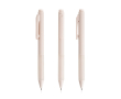 Eco-pen met siliconen grip en ribbels, zwart kleur beige