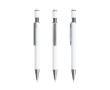 Aluminium pen met spinner en touchpunt, blauwe inkt kleur wit