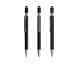 Aluminium pen met spinner en touchpunt, blauwe inkt kleur zwart