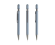 Aluminium pen met spinner en touchpunt, blauwe inkt kleur lichtgrijs