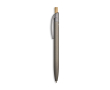 Gerecyclede aluminium pen met rubbercoating, clip en blauwe inkt kleur lichtgrijs