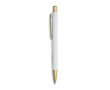 Aluminium pen met matgouden details, uitsparing en blauwe inkt kleur wit
