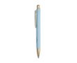 Aluminium pen met matgouden details, uitsparing en blauwe inkt kleur lichtblauw