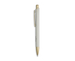 Aluminium pen met matgouden details, uitsparing en blauwe inkt kleur lichtgrijs