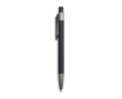 Aluminium balpen met rubbercoating, kunststof clip en blauwe inkt kleur zwart