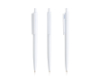 Ecologische pen met eenkleurige body en brede clip, blauwe inkt kleur wit