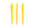 Ecologische pen met eenkleurige body en brede clip, blauwe inkt kleur geel