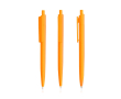 Ecologische pen met eenkleurige body en brede clip, blauwe inkt kleur oranje