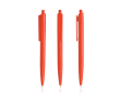 Ecologische pen met eenkleurige body en brede clip, blauwe inkt kleur rood