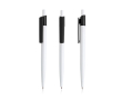 Pen van gerecycled plastic met brede gekleurde clip, blauwe inkt kleur zwart