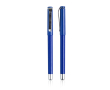 Rollerpen van plastic met metalen clipdop, blauwe gelinkt kleur koningsblauw