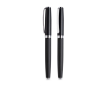 Elegante metalen rollerpen met geribbeld lichaam, zwarte inkt kleur zwart