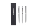 Luxe metalen balpen in matte kleuren met etui, blauwe inkt kleur lichtgrijs