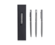 Luxe metalen balpen in matte kleuren met etui, blauwe inkt kleur donkergrijs