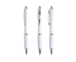 Pen van oceaanplastic met verchroomde details, blauwe inkt kleur wit