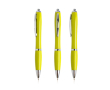 Pen van oceaanplastic met verchroomde details, blauwe inkt kleur lichtgroen