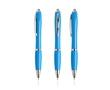 Pen van oceaanplastic met verchroomde details, blauwe inkt kleur turkoois