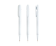 Pen van gerecycled plastic met brede clip en blauwe inkt kleur wit
