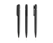 Pen van gerecycled plastic met brede clip en blauwe inkt kleur zwart
