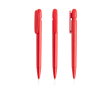 Pen van gerecycled plastic met brede clip en blauwe inkt kleur rood