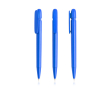 Pen van gerecycled plastic met brede clip en blauwe inkt kleur koningsblauw