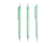 Driehoekige pen van plastic met transparante details, blauwe inkt kleur mintgroen