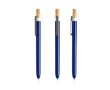 Pen van oceaanplastic met bamboeklikmechanisme, zwarte inkt kleur marineblauw