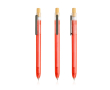 Pen van oceaanplastic met bamboeklikmechanisme, blauwe inkt kleur rood