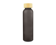 Gekleurde glazen fles met matte coating en bamboe schroefdop 500ml kleur zwart