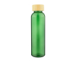 Gekleurde glazen fles met matte coating en bamboe schroefdop 500ml kleur groen