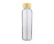 Gekleurde glazen fles met matte coating en bamboe schroefdop 500ml kleur doorzichtig