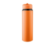 Plastic drinkfles met inklapbare tuit en intern rietje 500 ml kleur oranje