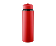 Plastic drinkfles met inklapbare tuit en intern rietje 500 ml kleur rood