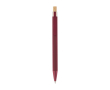 Gerecyclede aluminium pen met bamboe drukknop, blauwe inkt kleur bordeaux