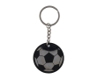 Sleutelhanger met voetbaldesign van roestvrij staal en rubber kleur zwart