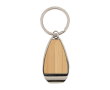 Sleutelhanger met flesopener van zinklegering met bamboe-inleg kleur hout