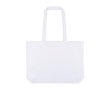 Grote katoenen totebag met lange hengsels 140 g/m² kleur wit