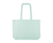 Grote katoenen totebag met lange hengsels 140 g/m² kleur pastel groen