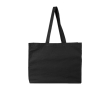 OEKO-TEX katoenen tas met zijvouw en lange hengsels 180 g/m² kleur zwart