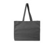 OEKO-TEX katoenen tas met zijvouw en lange hengsels 180 g/m² kleur donkergrijs