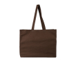 OEKO-TEX katoenen tas met zijvouw en lange hengsels 180 g/m² kleur donker bruin