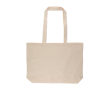 Katoenen tas met OEKO-TEX-certificering en lange hengsels kleur naturel