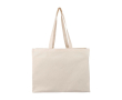 Katoenen tas met OEKO-TEX-certificering en lange hengsels kleur naturel
