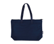 Gerecyclede polykatoenen tas met ritssluiting en lange hengsels 330 g/m² kleur ultramarijn blauw