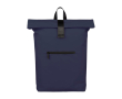 Roll-top rugzak van synthetisch leer voor laptop 16'' kleur ultramarijn blauw
