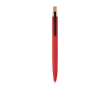 Balpen van gerecycled aluminium met bamboedrukknop, blauwe inkt kleur rood