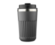 To-go beker van gerecycled roestvrij staal, dubbelwandig 400 ml kleur donkergrijs
