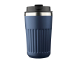 To-go beker van gerecycled roestvrij staal, dubbelwandig 400 ml kleur blauw