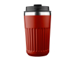 To-go beker van gerecycled roestvrij staal, dubbelwandig 400 ml kleur onverzadigd rood